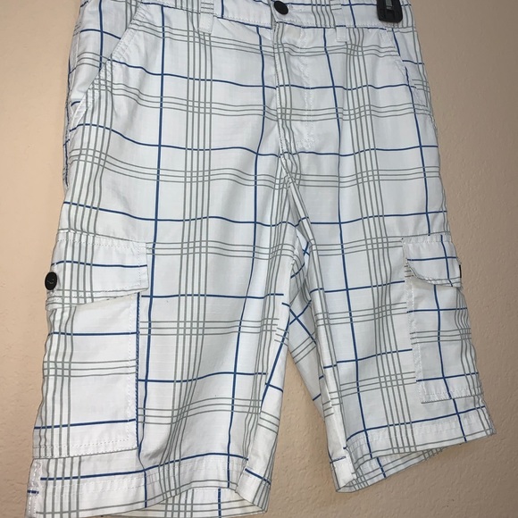 ✅ Tony Hawk White Gray & Blue Plaid Shorts Sz 16 - Picture 3 of 9
